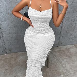เดรสสไตล์เซ็กซี่ฤดูร้อนปี 2025 แบบไม่มีแขน โชว์หลัง ความยาวปานกลาง สำหรับผู้หญิง - Product Image 2