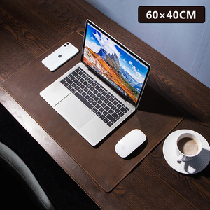 Retro Crazy Horse Leather Mouse Pad Large Comfortable Insulated and Stain Proof Office <b>Computer</b> <b>Desk</b> Mat Customizable - Product Image 1
