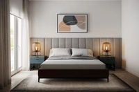Conjunto de dormitorio de lujo, Cama doble de Madera Suave, King, muebles de dormitorio, boda, Hotel, Cama de cuero para el hogar