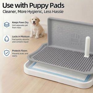 Bac à litière pour chien avec poteau anti-éclaboussures intégré - Idéal pour les petites races - Stock local en Pologne prêt à être expédié - Product Image 5