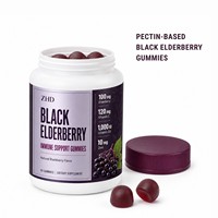 Formule Zwarte Vlierbessengummies |   4 essentiële voedingsstoffen in 2 gummies |   Vitamine C 120 mg D3 1000 IE Zink 10 mg |   Pectine van zwarte bessen