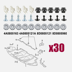 Kit de Placas Protectoras para Chasis de Coche Winning Path Point, 30 Piezas, Tornillos de Fijación de Acero y Nylon, Arandelas para Volkswagen Audi - Product Image 1
