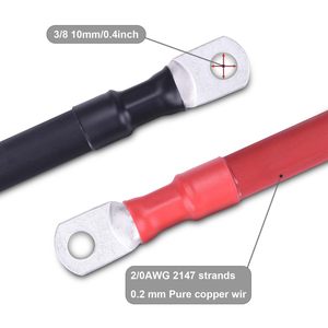 Kabel Baterai Otomotif Tahan Api Arus Tinggi 1/0-3/0 AWG Produksi Lintas Batas Cina, Kabel Ekstensi Sambungan Tenaga Surya - Product Image 4