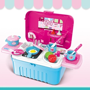KSF Jouet de cuisine 3 en 1 pour filles, en plastique ABS, jeu de cuisine de <span class=keywords><strong>chef</strong></span> fictif avec <span class=keywords><strong>petit</strong></span> bagage pour les jouets de cuisine des filles - Product Image 5