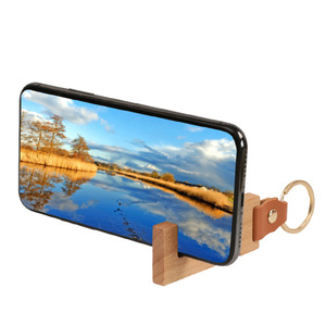Creative Lazy Phone <b>Holder</b> Beechwood Portable Desk Stand For Mobile Phone <b>Tablet</b> - Product Image 3