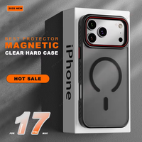Coque de protection rigide semi-perméable en TPU+PC magnétique officielle, style Ins, toucher mat, pour iPhone 17 Pro Max