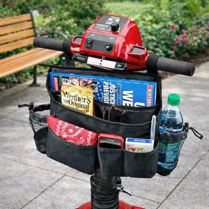 Sac de rangement multifonctionnel personnalisé pour guidon de trottinette avec porte-gobelet et poches de rangement, sac pour trottinette électrique - Product Image 1