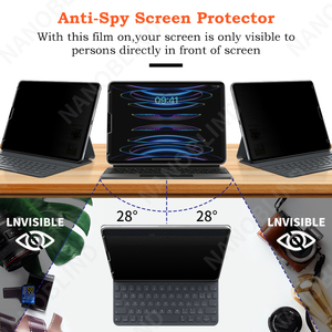 Nanoblock Bộ lọc riêng tư 4 chiều cho iPad Pro 12.9 inch 2018 2022 có thể tháo rời chống ánh sáng xanh & chói 2.5D thú cưng bộ lọc gián điệp riêng - Product Image 2