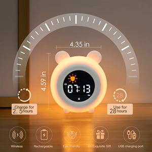 Gấu Hình Dạng Âm Thanh Tự Nhiên Máy Trẻ Em Ngủ Đào Tạo Thức Dậy Snooze Đồng Hồ Báo Thức Cho Trẻ Em - Product Image 2