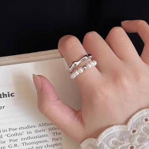 Support de bague en argent S925 avec accessoires en perles DIY 10645, tendance et élégant, support vide rond de 10 à 13 mm pour bijoux pour femmes - Product Image 2