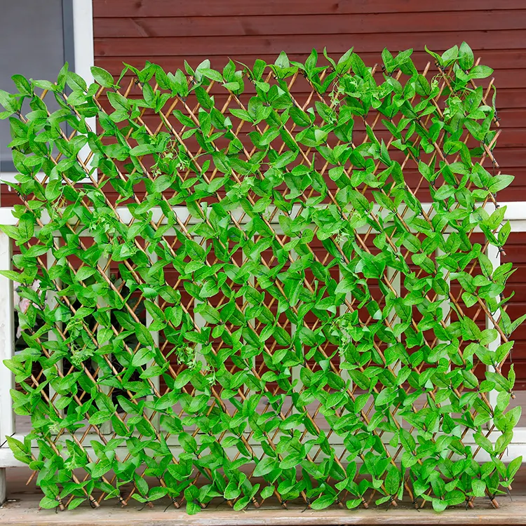 緑の壁人工植物リーフフェンス垂直ガーデンカバー人工フェンス中国サプライヤー卸売