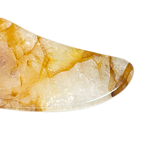 Hochwertiges natürliches Citrin Gua Sha Gelb Quarz Guasha Gesichts werkzeug für Facelift ing Gesichts <span class=keywords><strong>massage</strong></span> gerät für Spa - Product Image 6