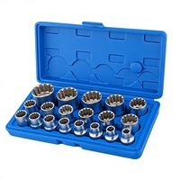 Jeu d'embouts pour clé à chocs électrique 1/2 pouce, comprenant embouts à six pans, embouts à douze pans et embouts étoile dentés, pour clés à chocs pneumatiques de petite taille