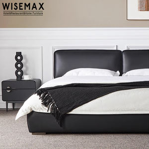WISEMAX MUEBLES Diseño minimalista marco de la cama del hogar madera de pino maciza microfibra de cuero king size queen size marco de la cama para el dormitorio - Product Image 4