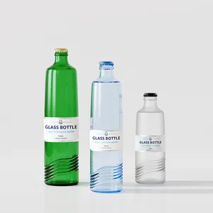 Özelleştirilmiş 250ml 500ml 750ml temizle buzlu tonik su cam şişe boş köpüklü içecekler şişe Soda için