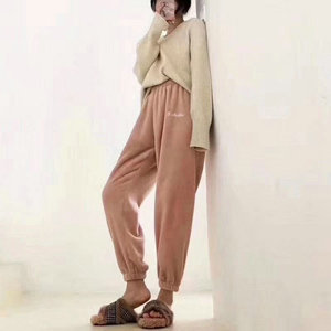Pantalon en molleton pour femme, modèle DYK001, taille plus, pour l'hiver, 5 couleurs, ultra doux, vente en gros, 1,46 $ - Product Image 5