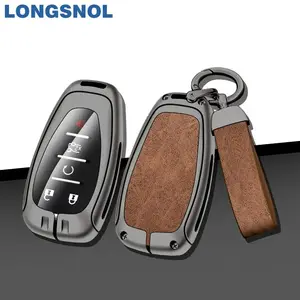 Zink Legering Metalen Autosleutels Tas Cover Lederen Sleutelhanger Autosleutel Case Voor Chevrolet Auto Sleutel Accessoires