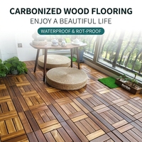 Planches de terrasse en bois de pin carbonisé massif, résistantes à l'humidité, antidérapantes, autoportantes, 30 mm, pour balcon et terrasse