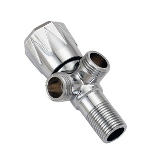 Válvula angular de cobre de 90 grados con doble salida, rosca macho, acabado cromado para calentador de agua de inodoro - Product Image 5