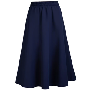 Poplin <b>Skirt</b> With <b>Elasticated</b> <b>Waist</b> Women's Mid Length A Line <b>Skirt</b> - Product Image 2