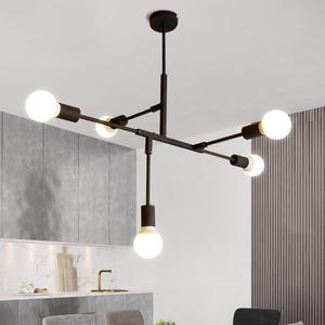 Lámpara Colgante de Hierro Forjado de Estilo Nórdico Minimalista, Creativa para Sala de Estar, Dormitorio y Estudio, Lámpara de Techo Única - Product Image 2