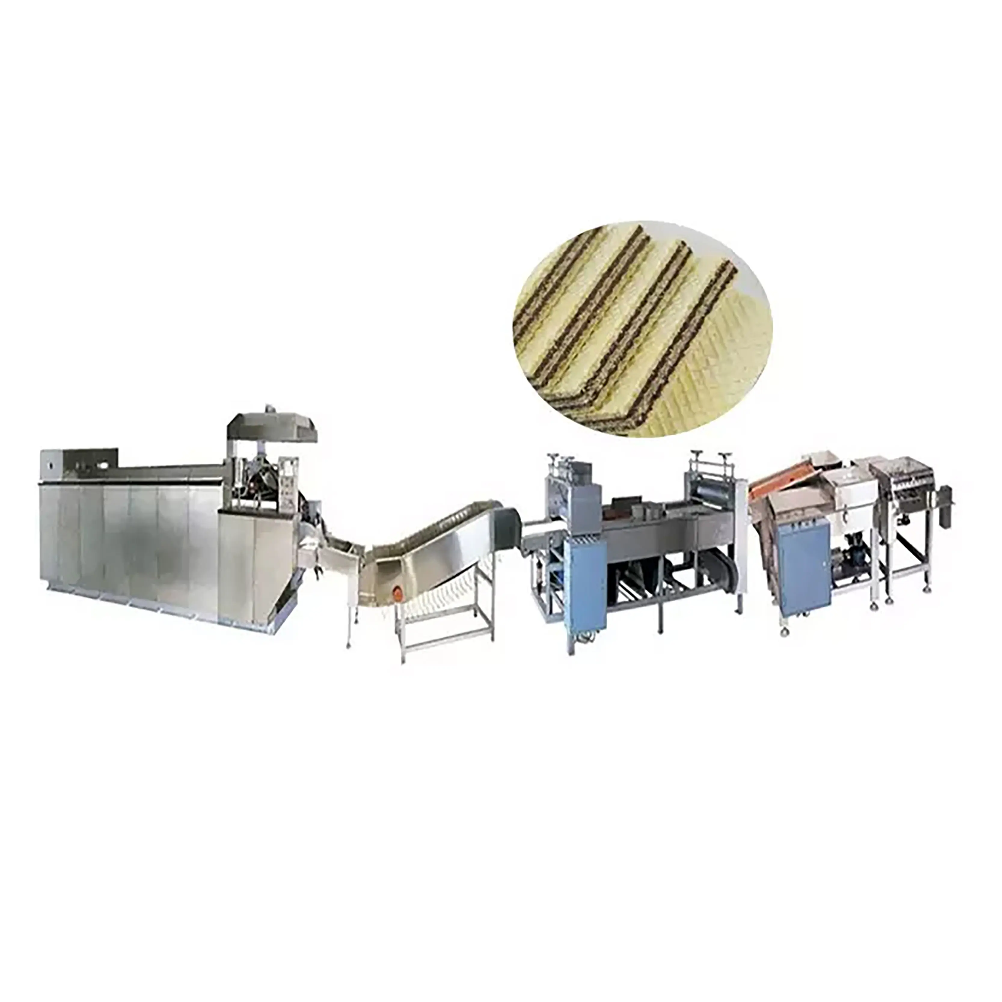 Cookie make machine product line small scale wafer biscuit make machine ice cream cone wafer biscuit making machine