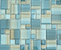 Tuiles de mosaïque en verre cristal coloré pour piscine, cuisine, salle de bain, salon, hôtel, bassin à poissons, vert foncé, antidérapantes, modernes