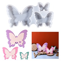 Moule en silicone en gros pour la fabrication de papillons en cristal de différentes tailles, pour la décoration tridimensionnelle en plâtre