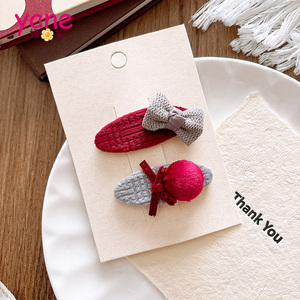 Pince à cheveux rouge cassée Sweet Everything pour filles accessoire de cheveux mignon avec ruban et métal pour enfants - Product Image 6