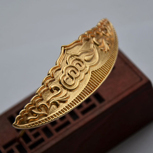 Pure Copper Color Preserving Hairpin 10 Cm Water Ripple Dragon Phoenix Pattern Wedding Hair <b>Crown</b> DIY Jewelry Accessory - Product Image 1