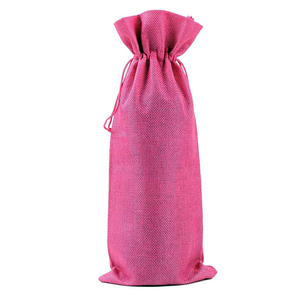 Một chai rượu vang Túi Vải Bố đay rượu vang Dây Kéo Túi hessian chai rượu vang Túi Quà Tặng với dây rút - Product Image 2