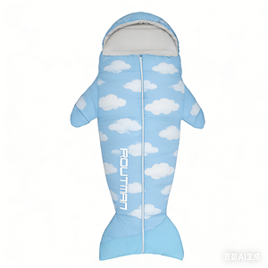 Sac <span class=keywords><strong>de</strong></span> couchage en peluche en forme <span class=keywords><strong>de</strong></span> requin pour adulte RS93, doux, chaud, portable, pour le camping en plein air, la randonnée, les voyages, les pique-niques - Product Image 6