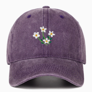 Vintage Washed Cotton Baseball <b>Cap</b> with Embroidered Daffodils – Adjustable Hat for <b>Women</b> & Men - Product Image 2