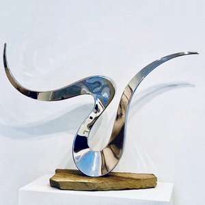 Statue en acier inoxydable, 45 cm, vraie Sculpture en métal, dessin de dessin, modè<span class=keywords><strong>le</strong></span> abstrait, à vendre - Product Image 4