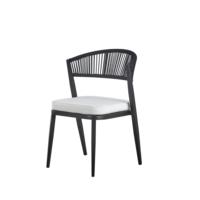 Chaise de jardin au design moderne Chaise de salle à manger en corde résistante aux UV Chaise de patio extérieure en acier et métal