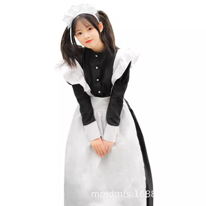 Tenue de demoiselle d'honneur classique noire et blanche, vêtements longs pour femmes, costume de style Lolita pour cosplay, vêtements de scène, printemps 2025 - Product Image 5