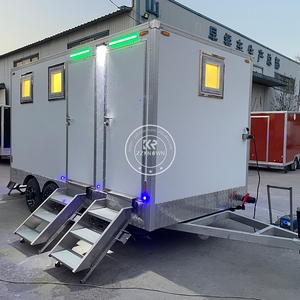 Remolque de Baño Portátil de 2 Cabinas, Contenedor de Lujo, Inodoro Móvil para Campamento al Aire Libre - Product Image 2