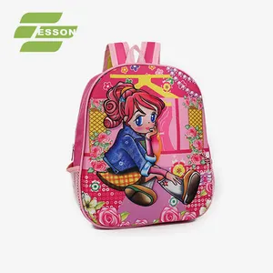New Design Kid School Backpack Satin 600d/Pvc Pink School Bags Backpack For Girl