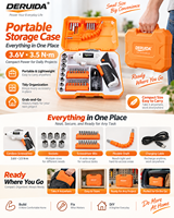 DERUIDA Perceuse-visseuse électrique 3,6 V, mini, rechargeable, portative, multifonctionnelle, pliable, sans fil, pour le bois, OEM