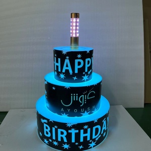 Servicio de Presentación de Botellas con Luces LED de 3 Niveles, Glorificador de Botellas con Luces LED, Presentador de Botellas para <span class=keywords><strong>Cumpleaños</strong></span>, Cubiteras Elegantes y Recipientes para Bebidas - Product Image 2