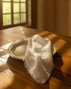 Serviettes en lin biologique à bords frangés ou ourlés naturels pour <span class=keywords><strong>la</strong></span> décoration de table à <span class=keywords><strong>la</strong></span> maison, lors de mariages, de fêtes ou de restaurants - Product Image 1