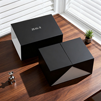 Nouveau design Boîte de collection de montres de luxe Boîtes en papier noir brillant à double porte laqué piano pour montre