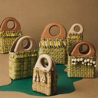 Sac à main pour femmes Eco 2026 Pochette naturelle 3D Designer Raffia Mini carré Cadeau Rangement Shopping en plein air Sac de voyage pour femmes