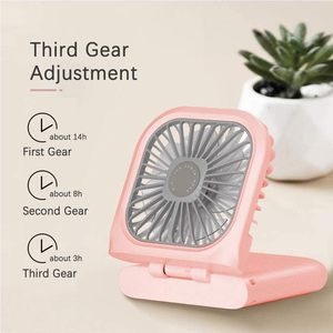 Ventilateur de cou portable, mini ventilateur silencieux, ventilateur personnel pliable rechargeable par USB, batterie externe 3000 mAh, ventilateur tour de cou mains libres - Product Image 3