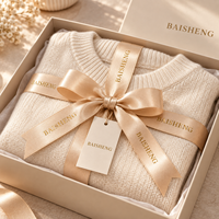 Ruban en satin décoratif pour emballage de vêtements de marque, avec impression de logo en feuille d'or multicolore, marque privée
