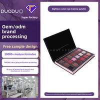 Palette de fards à paupières nacrés imperméables 18 couleurs avec poudre illuminatrice anti-éclaboussures, personnalisation OEM/ODM
