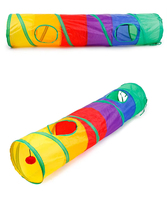 Tunnel pour chat d'intérieur, jouet interactif, labyrinthe, maison pour chat avec 1 balle de jeu, tunnel de jeu pliable pour chat