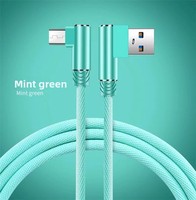Câble USB-A/Micro/Type-C BJC en nylon tressé de haute qualité avec connecteurs en cuivre étamé à angle droit, chargeur rapide à 90 degrés pour ordinateur