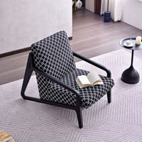 Moderner Nordischer Echtleder-Sessel mit Massivholzrahmen, Ergonomisch und Drehbar, für Wohnzimmer, Schlafzimmer und Heimdekoration