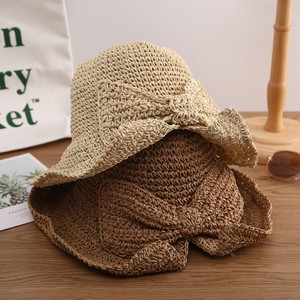 Spring and Summer <b>Women</b> Sun <b>Hat</b> Beach <b>Hat</b> Bow Woven Folding <b>Straw</b> Sunshade Sun Protection Beach <b>Women</b> <b>Straw</b> <b>Hat</b> - Product Image 2